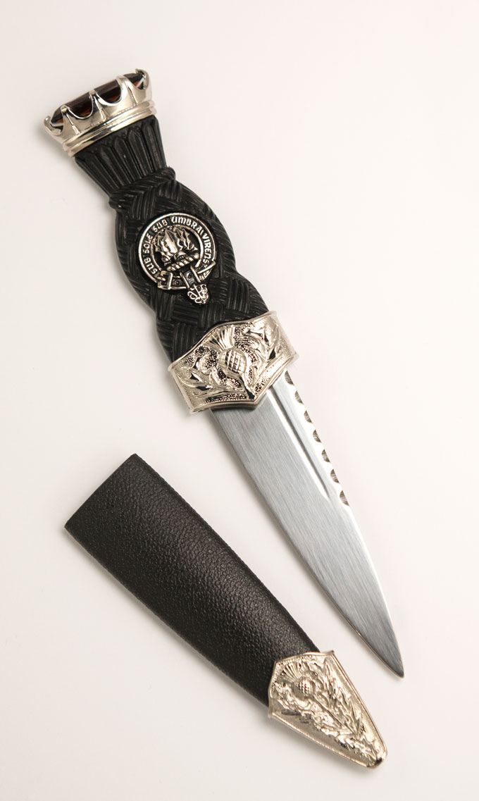 Clan Crested Premium Sgian Dubh with Stone Top, Clan Irwin